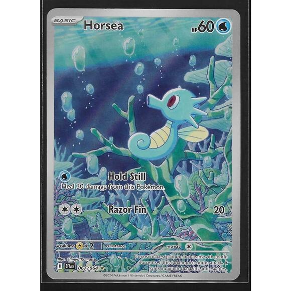 Horsea 067/064 Shrouded Fable Holo Illustration Rare Pokemon TCG - NM Horsea 067/064 Shrouded Fable Holo Illustration Rare Pokemon TCG - NM